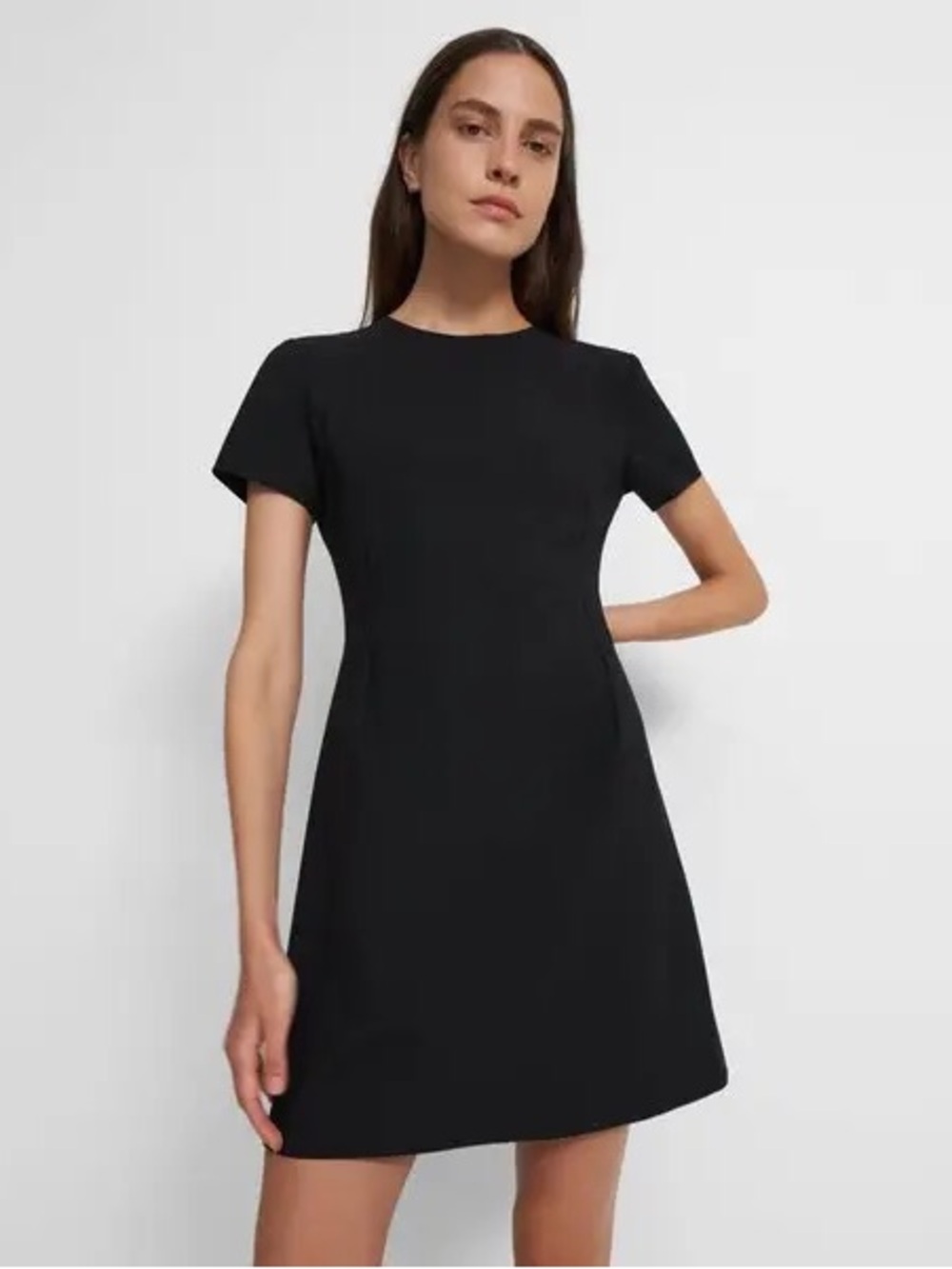 Theory Sleek Black Wool Blend Pencil Dress
Size 2